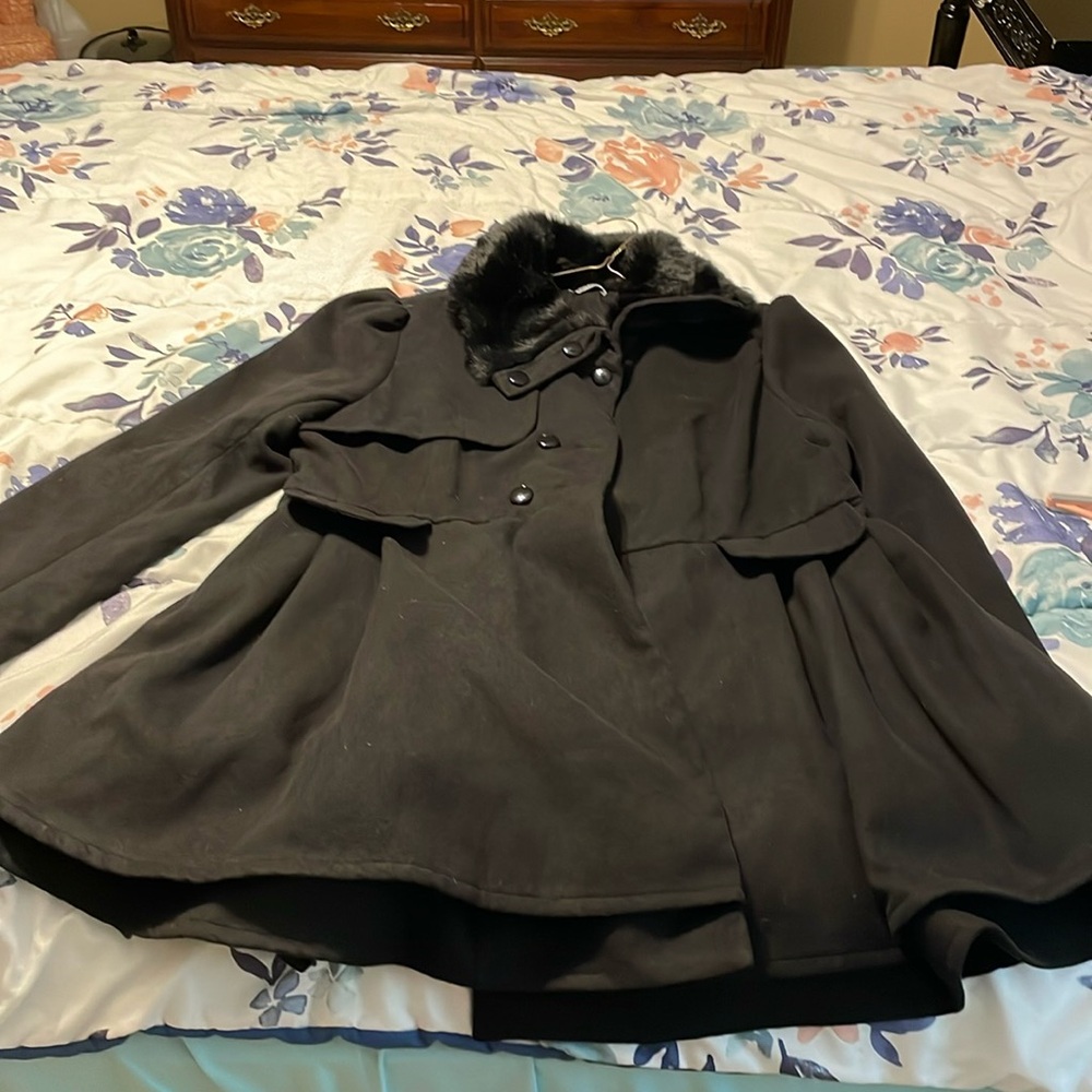 Black coat.